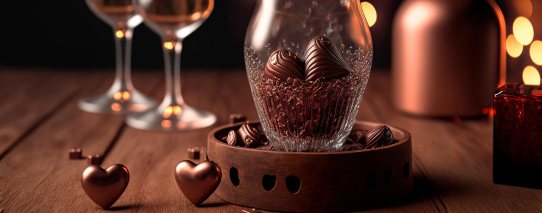 chocolate in a shape of love for  valentine 